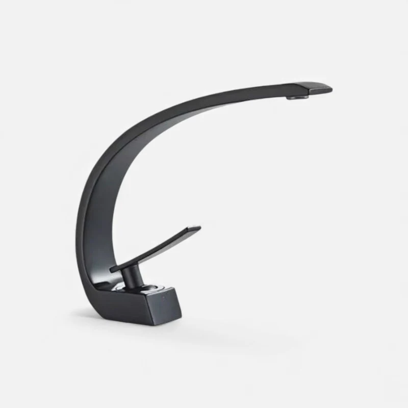 FlowEase – Curved Spout Basin Faucet with Lever