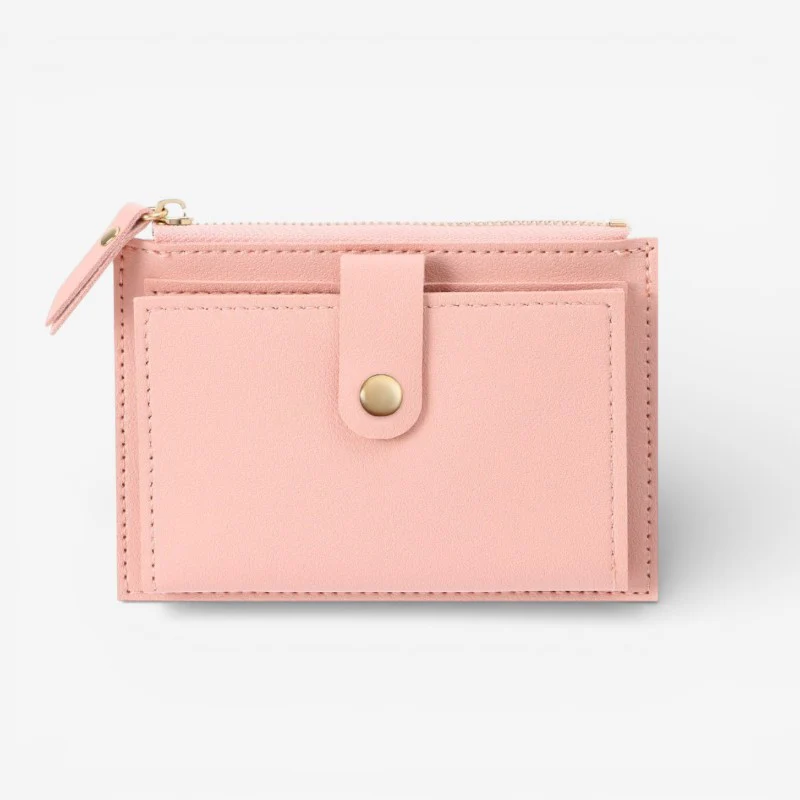 Freya – Thin Wallet with Zipper and Snap Button