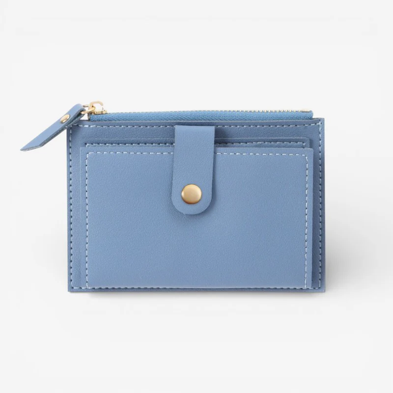 Freya – Thin Wallet with Zipper and Snap Button - Image 3