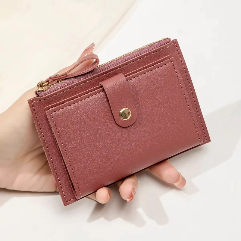 Freya – Thin Wallet with Zipper and Snap Button - Image 5