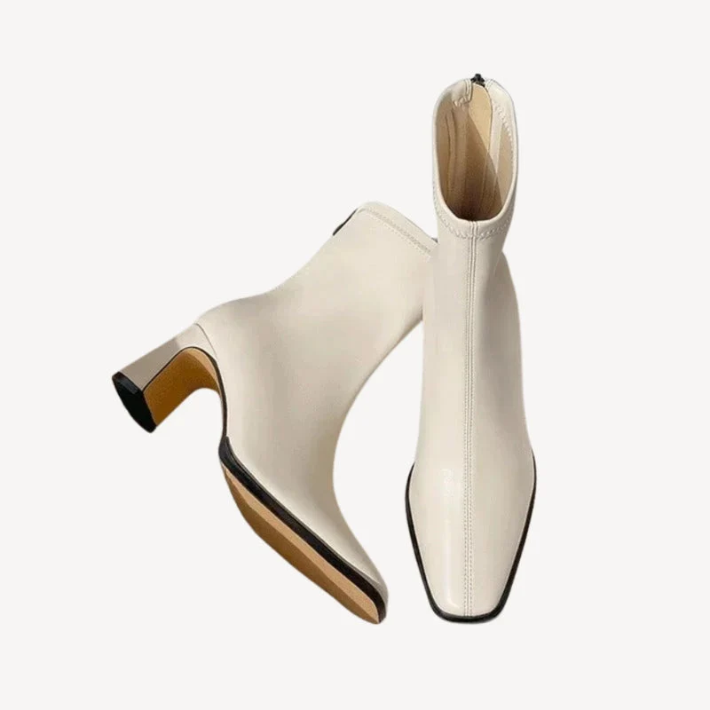 Giada – Square Toe Ankle Boots + Thick Heel - Image 5