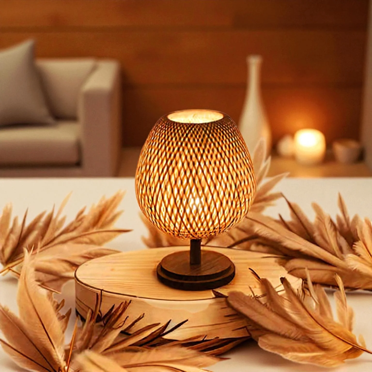 GlowWood – LED Table Lamp with Wooden Base - Image 4