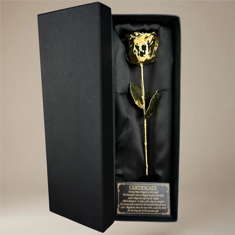 GoldenPetal – Preserved Real Rose Plated in 24K Gold - Image 3
