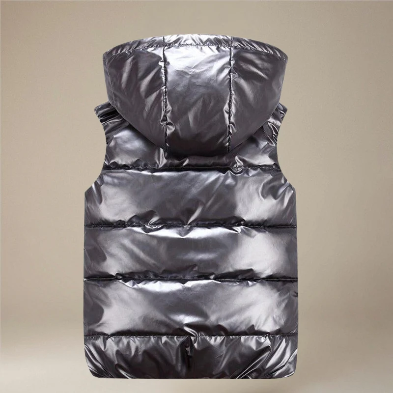 Harry - Sleeveless Padded Hooded Jacket With Zipper And Pockets - Image 9