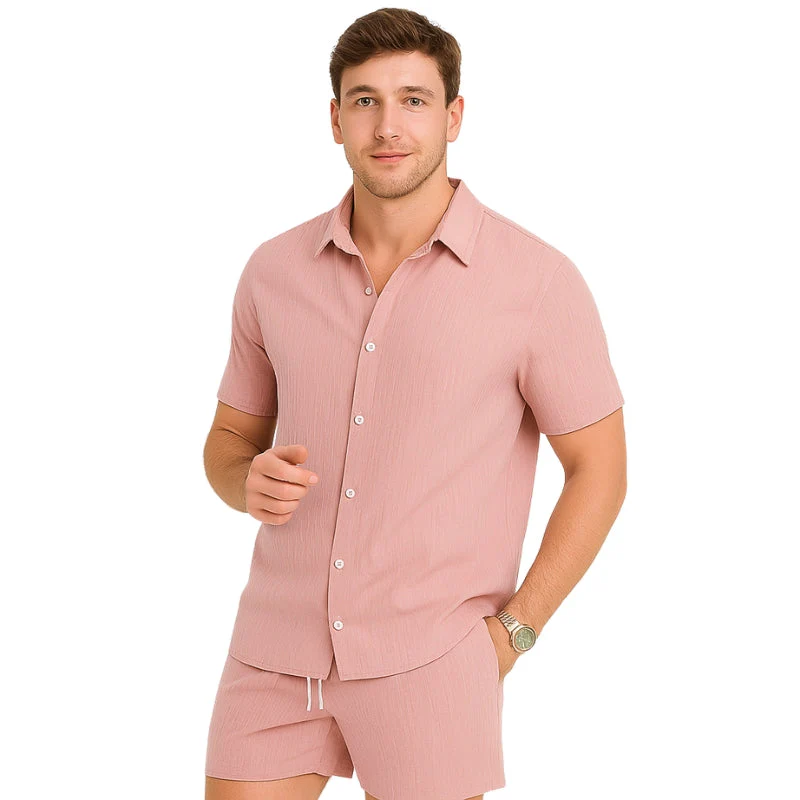 Henry – Men's 2-Piece Set Short-Sleeve Shirt + Shorts with Drawstring - Image 4