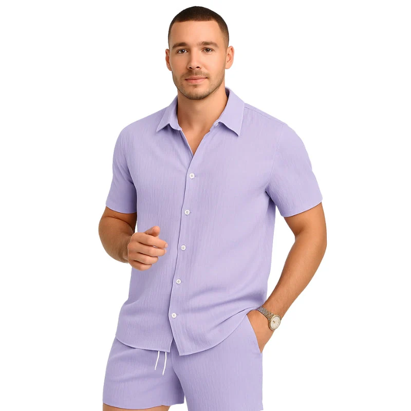 Henry – Men's 2-Piece Set Short-Sleeve Shirt + Shorts with Drawstring - Image 6