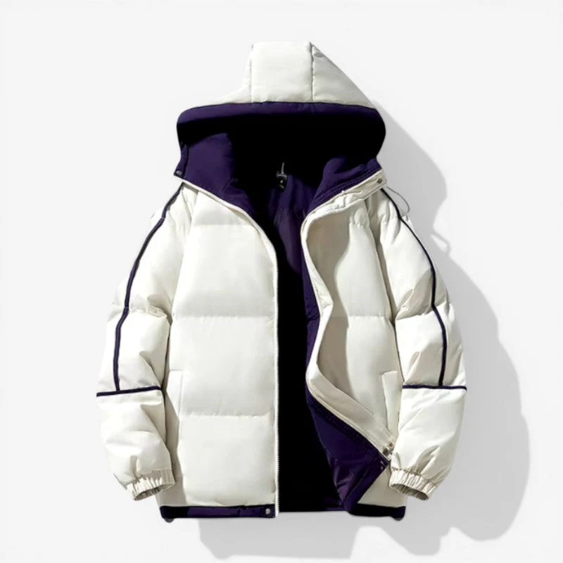 Hooded zip-up thick jacket utility pockets - Image 4