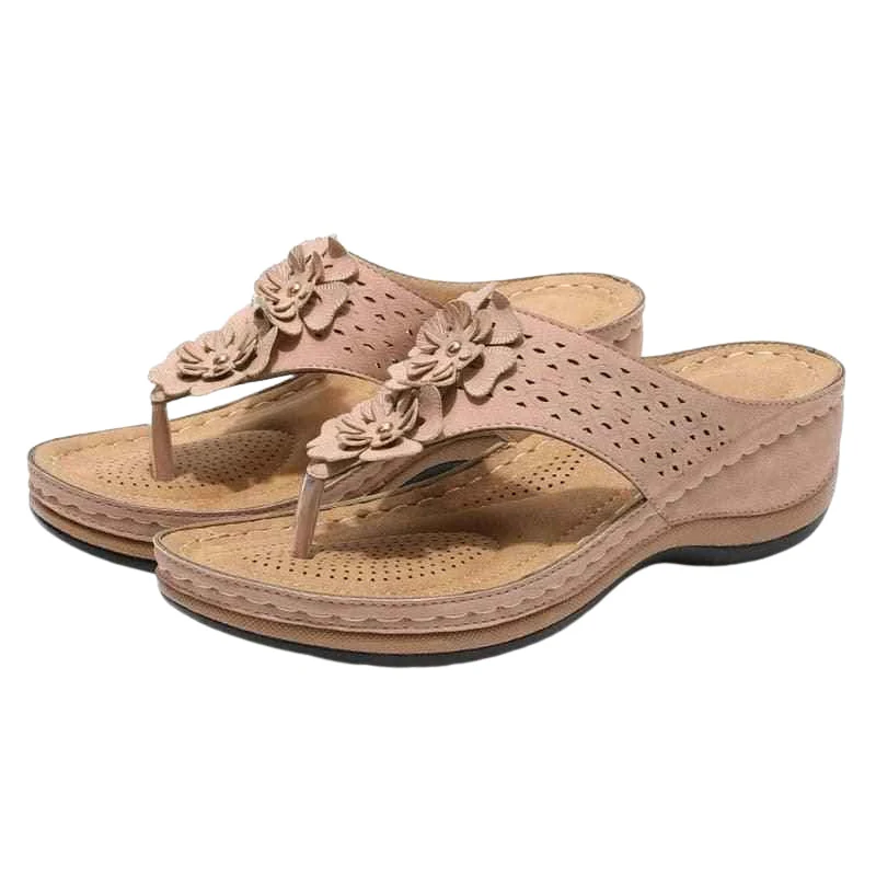 Isaura – Sandals with Thick Sole + Floral Pattern and Open Toe - Image 2