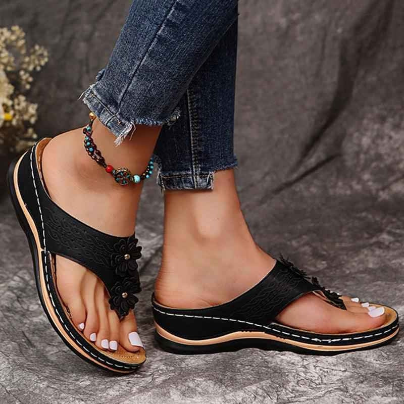 Isaura – Sandals with Thick Sole + Floral Pattern and Open Toe - Image 6
