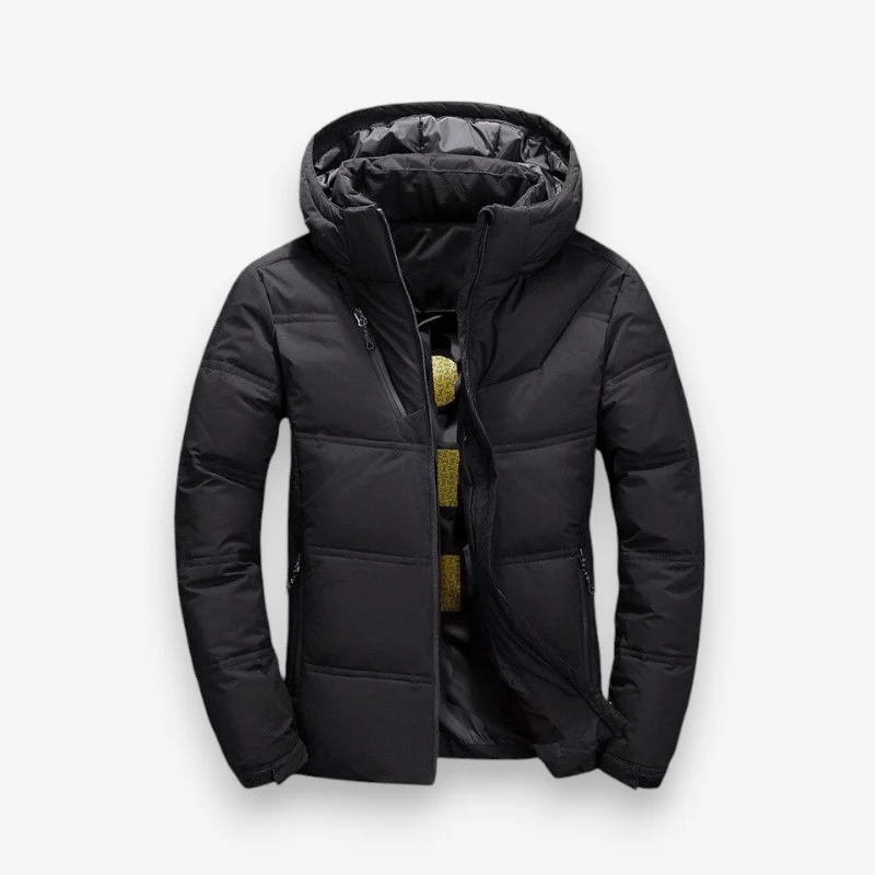 James – Long Sleeve Coat with Hoodie and Zippered Pockets