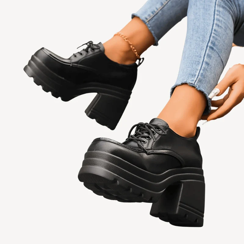Jasira – High Heel Sneakers with Round Toe + Lace-Up Fastening - Image 3