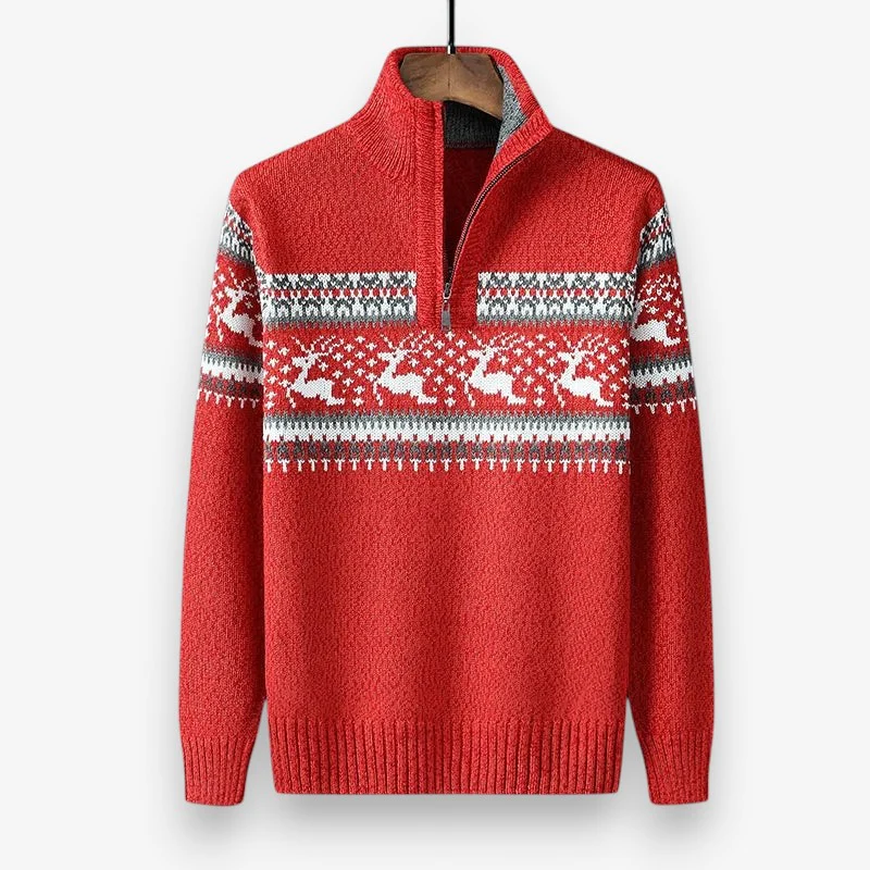 Jason – Men's Long Sleeve Sweater with Zipper Closure - Image 3
