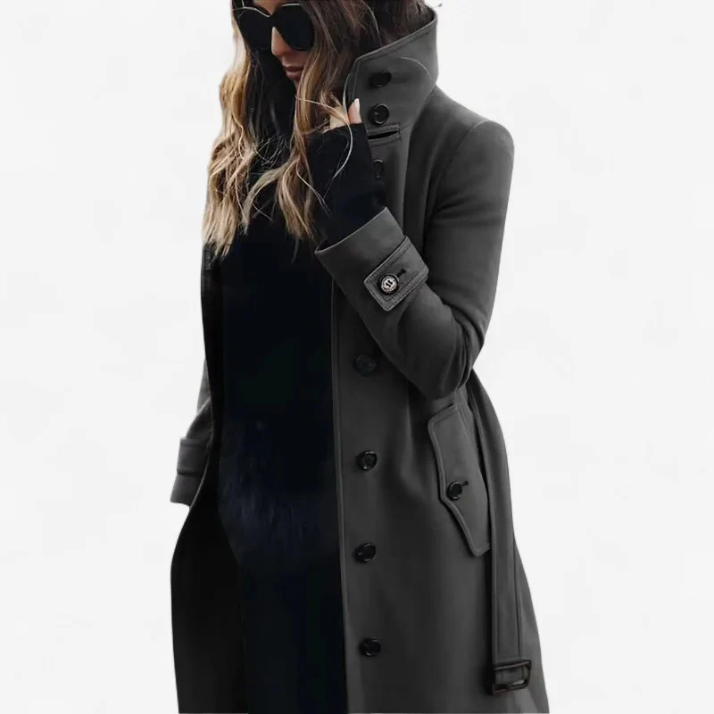 Jennifer – Trench Coat with a Belt and Button Closure - Image 4
