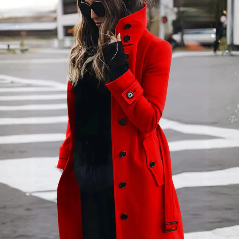 Jennifer – Trench Coat with a Belt and Button Closure - Image 8