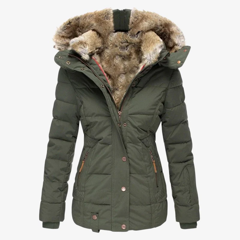 Jessica – Padded jacket with fur collar and hood - Image 3