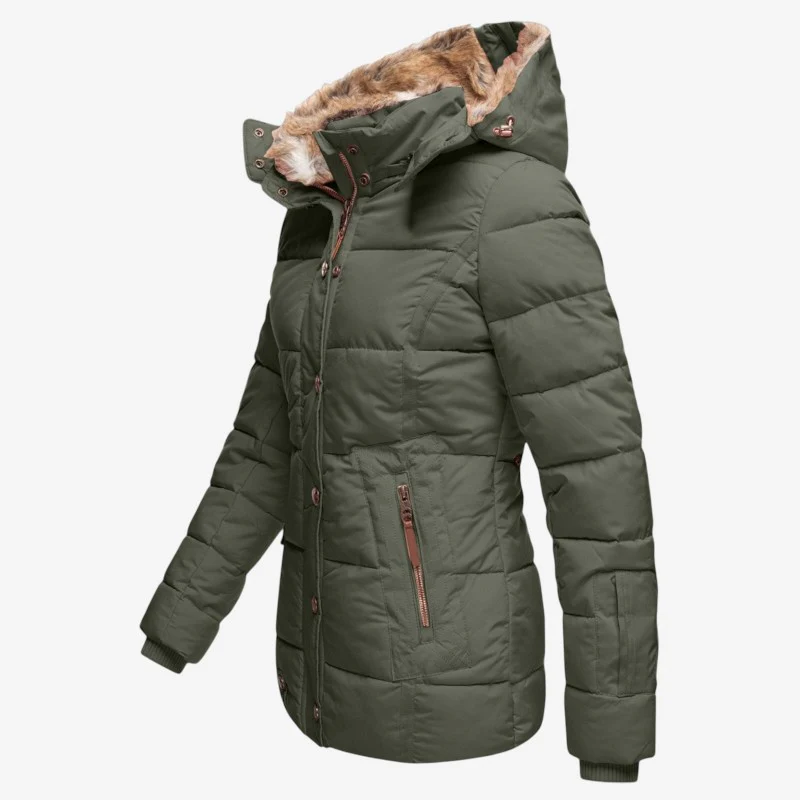 Jessica – Padded jacket with fur collar and hood - Image 4