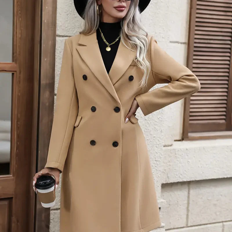 Jessica – Long Trench Coat with Long Sleeves and Button Closure - Image 5
