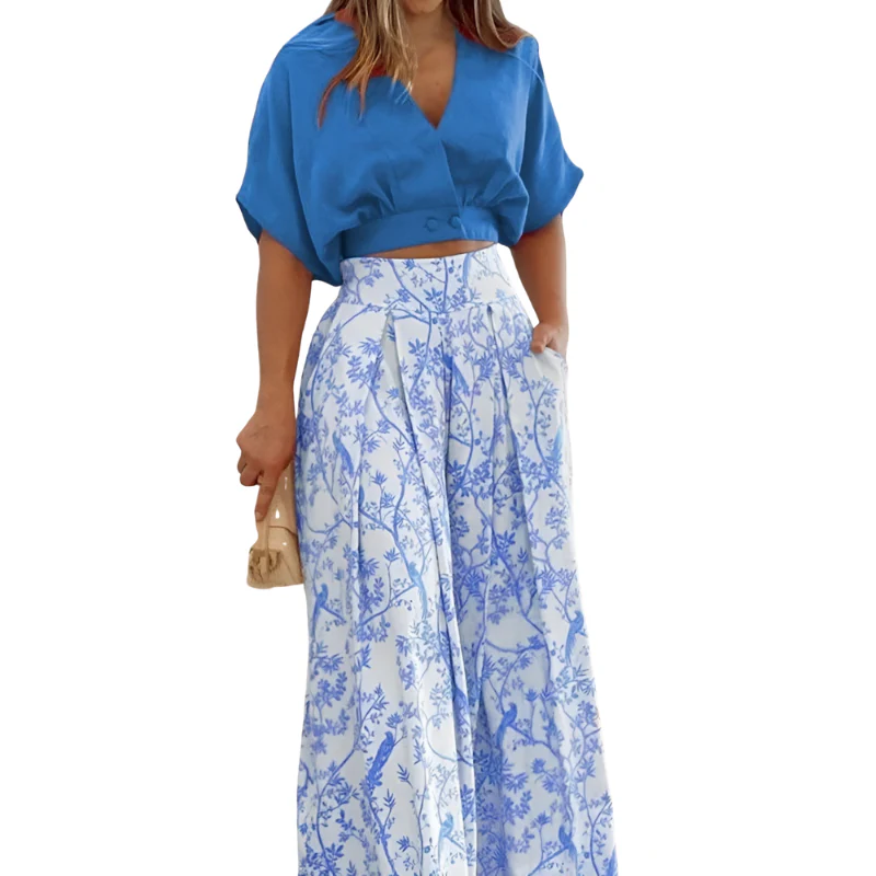 Jessica – Two-Piece Set with Floral Print & Wide-Leg Trousers - Image 3
