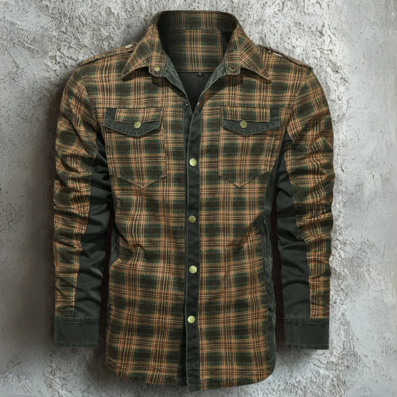 John – Checked Cotton Blend Overshirt with Snap Closure - Image 6