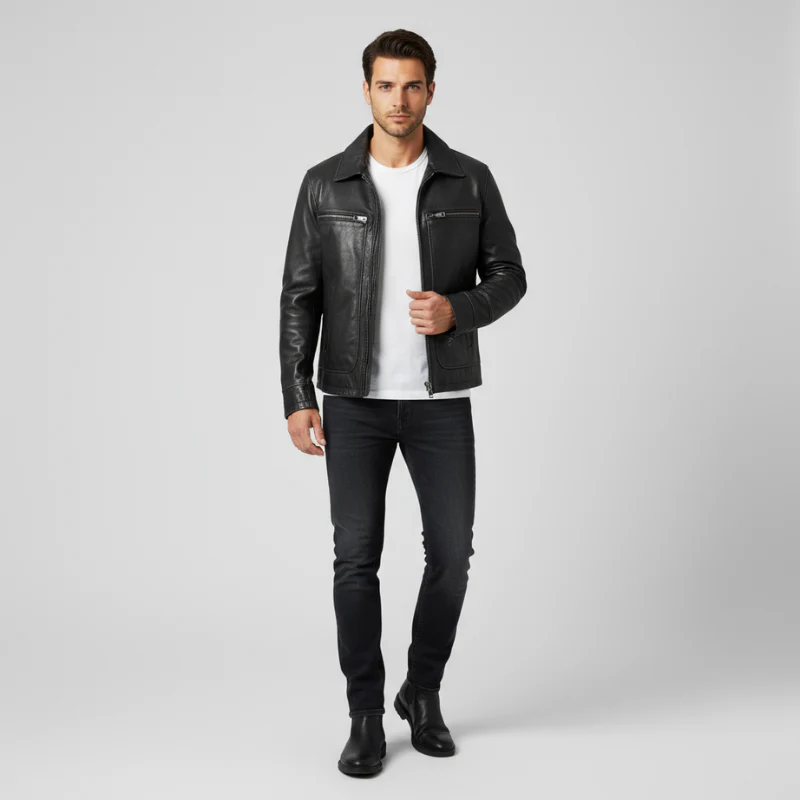 Joseph – Longer Jacket with Long Sleeves Zipper and Multiple Pockets - Image 5