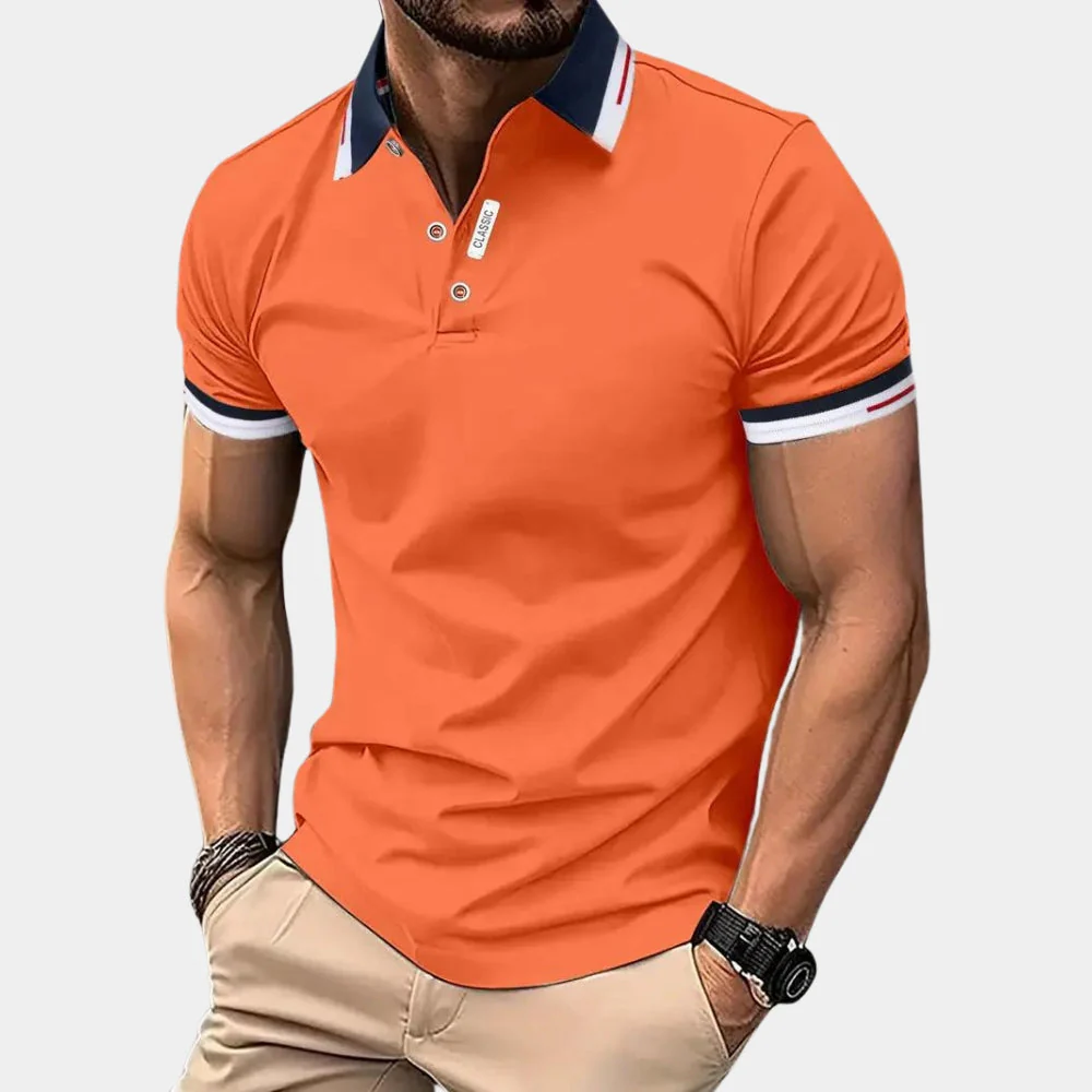 Julian – Men's Short Sleeve Slim Fit Shirt with Folded Collar and Button Fastening | Lightweight Fabric | Sleek, Modern Look - Image 3