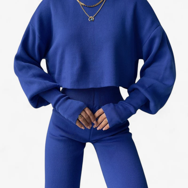 Kathy – Two-piece set with fitted turtleneck & high-waist wide-leg pants - Image 7