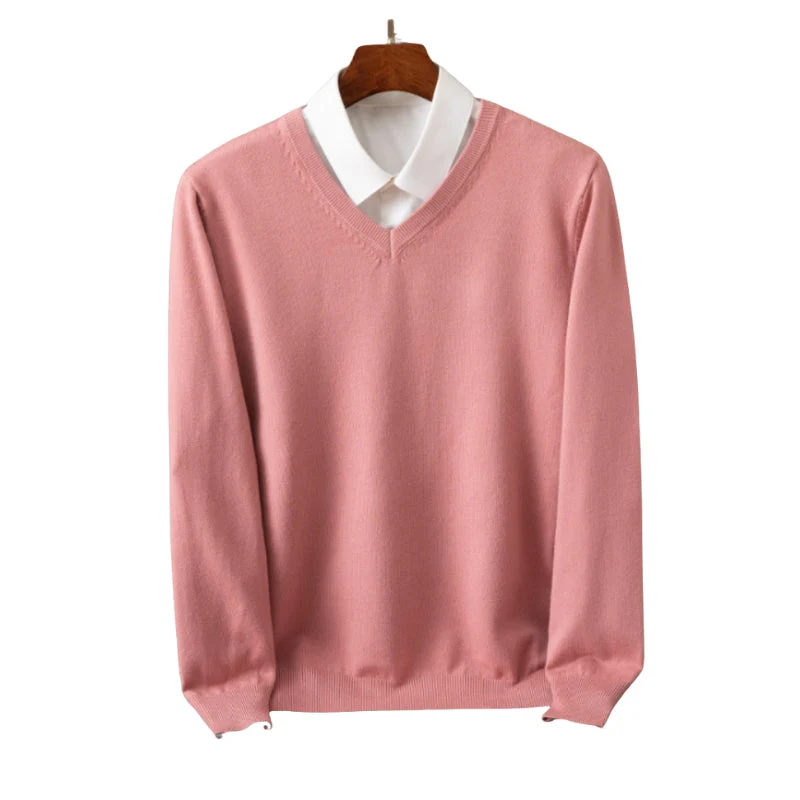 Leon – Cashmere Sweater with V-Neck and Long Sleeves - Image 4