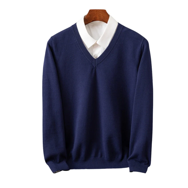 Leon – Cashmere Sweater with V-Neck and Long Sleeves - Image 5