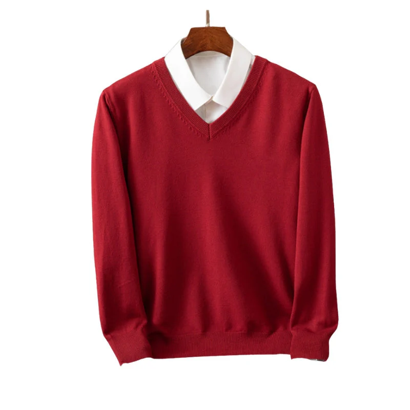 Leon – Cashmere Sweater with V-Neck and Long Sleeves - Image 6