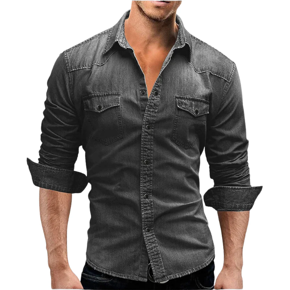 Leon – Long-Sleeve Shirt, Classic Collar and Button Fastening - Image 3