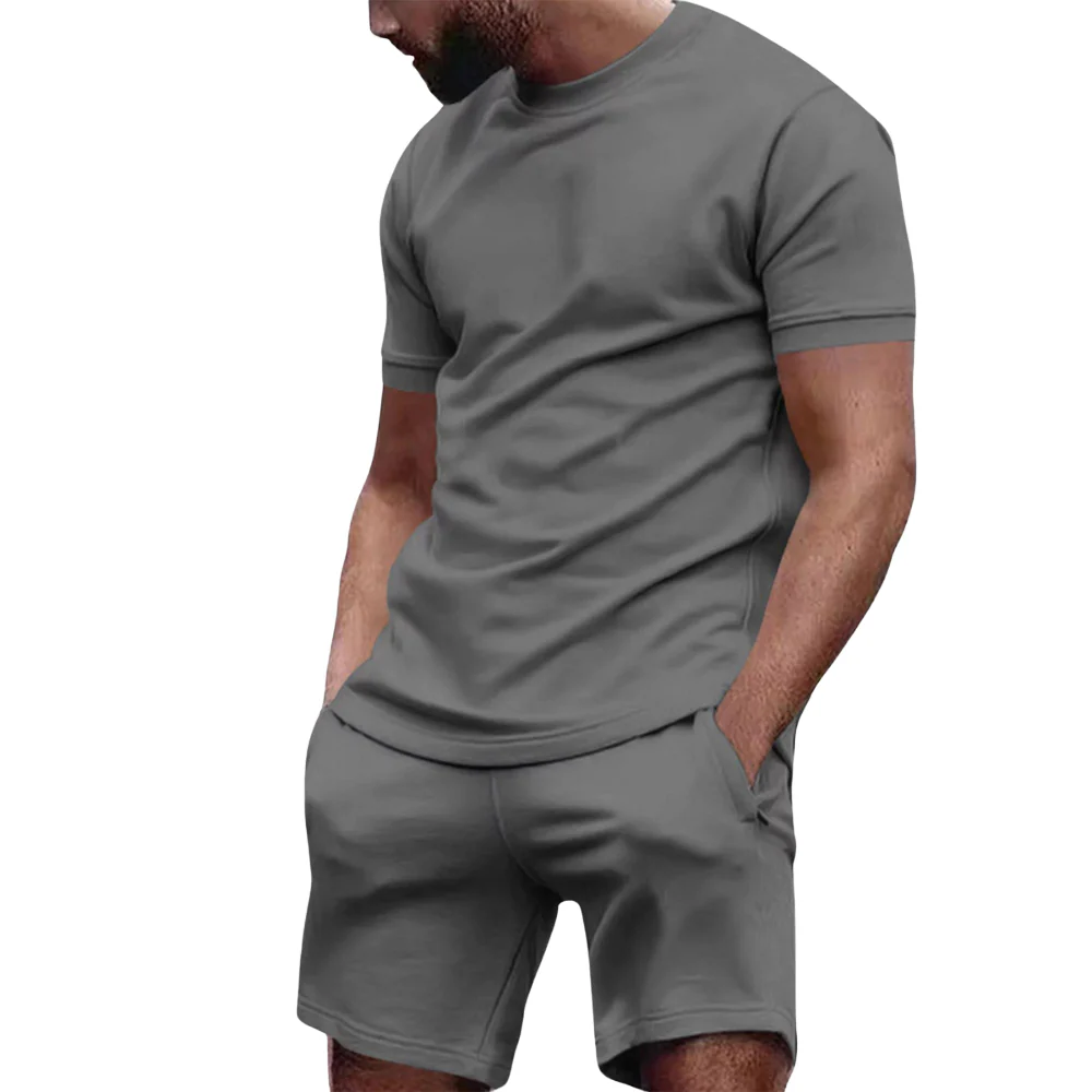 Leon – Two-Piece Cotton Set: Crew Neck T-shirt & Drawstring Shorts - Image 4