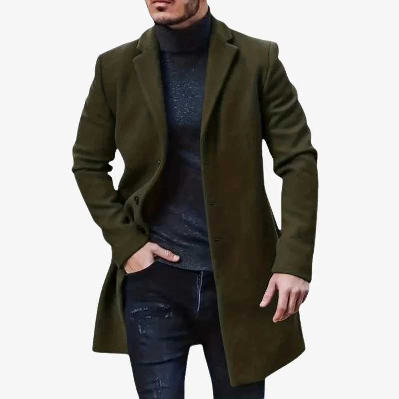 Liam – Long Coat with a Dropped Collar and Long Sleeves - Image 4