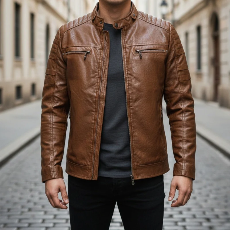 Liam – Men's Long Sleeve Jacket with Zipper Closure - Image 4