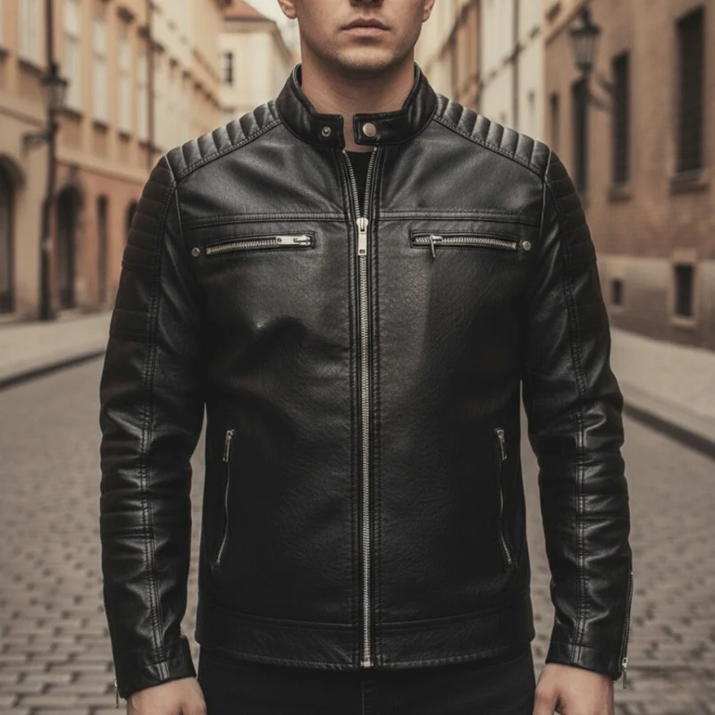 Liam – Men's Long Sleeve Jacket with Zipper Closure - Image 5
