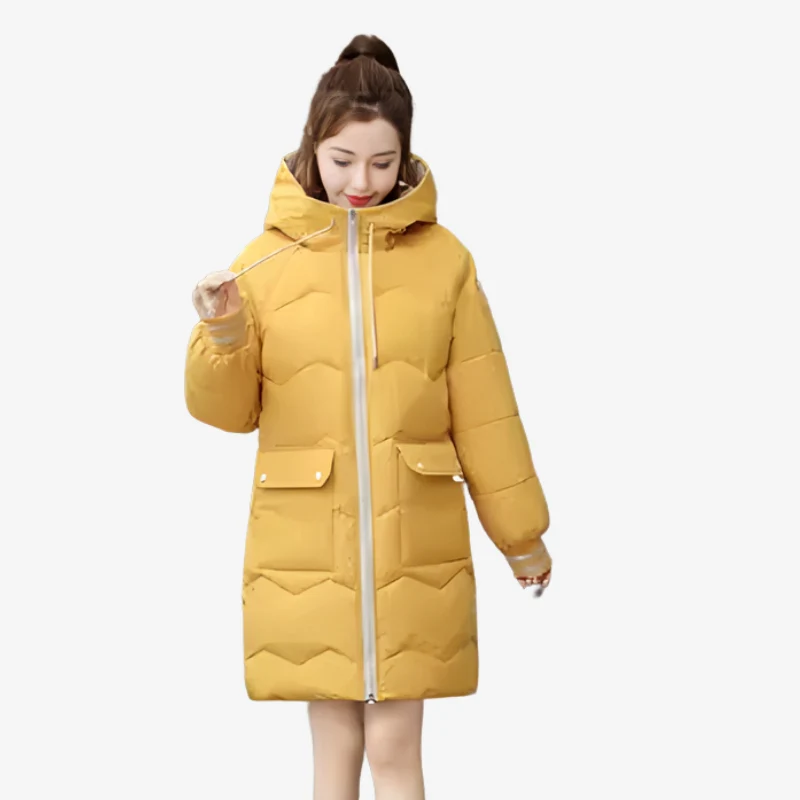 Lieke - Long Zip-Up Hooded Jacket with Side Pockets