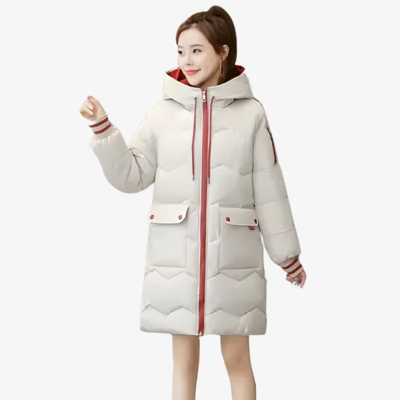 Lieke - Long Zip-Up Hooded Jacket with Side Pockets - Image 2