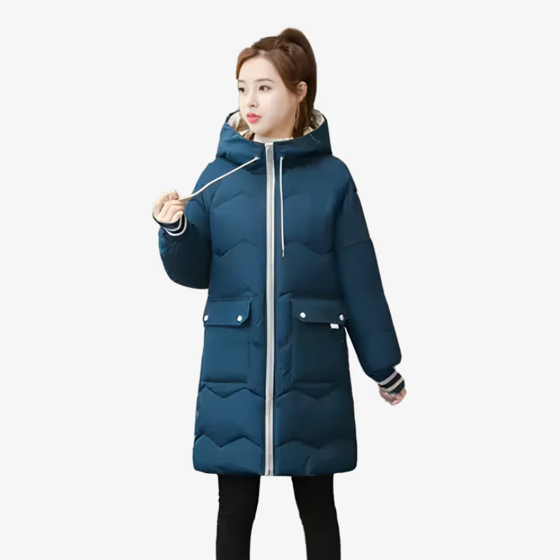 Lieke - Long Zip-Up Hooded Jacket with Side Pockets - Image 4