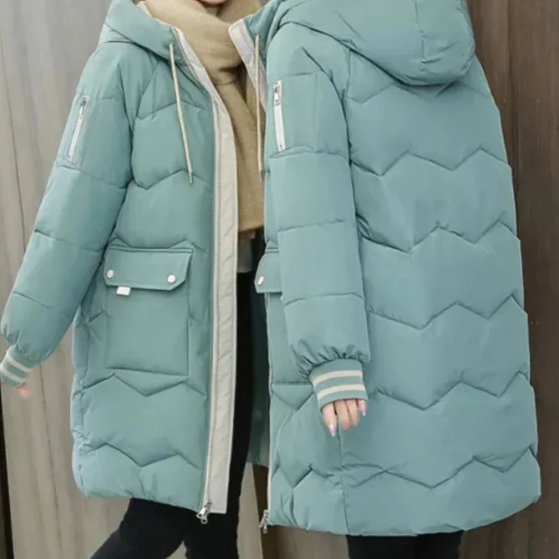 Lieke - Long Zip-Up Hooded Jacket with Side Pockets - Image 8