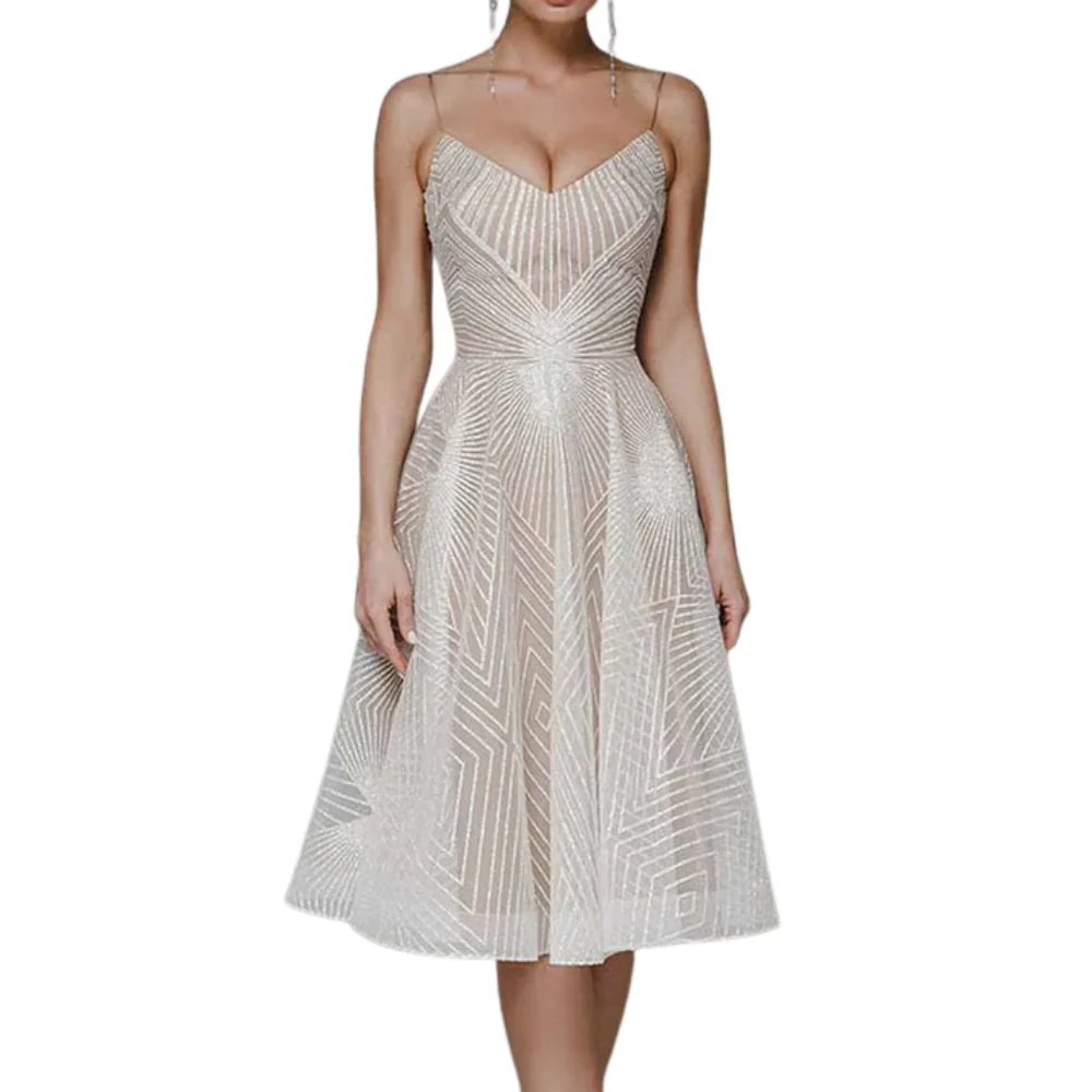 Lina – Sleeveless Dress with V-Neck & Spaghetti Straps - Image 5