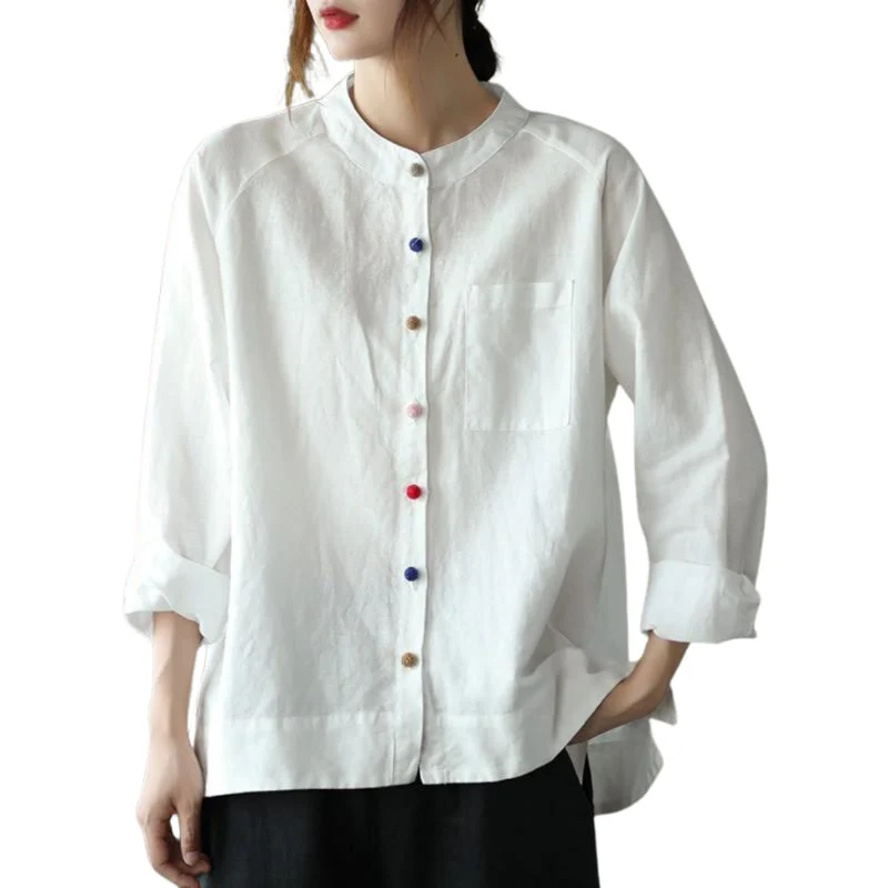 Linnea – Long-Sleeved Shirt with Collar and Buttons - Image 3