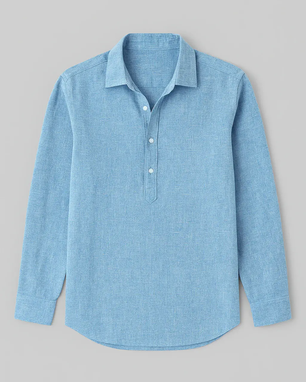 Men's Linen Shirt Slim Fit with Classic Collar & Button Fastening - Image 3