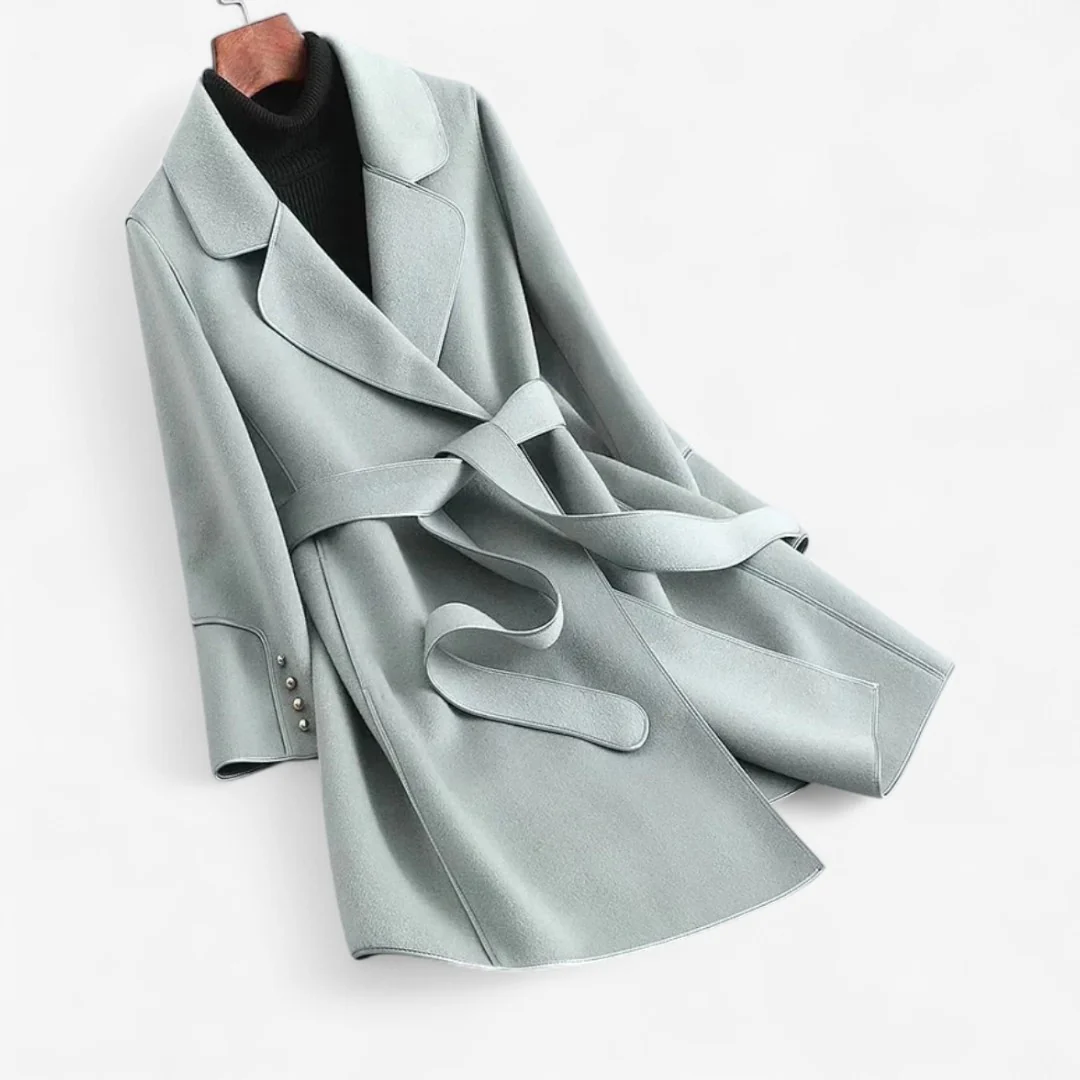 Lucie – Lapel Collar Jacket with Adjustable Belt - Image 3