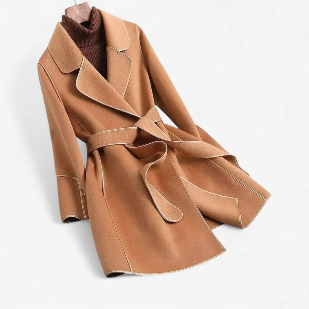Lucie – Lapel Collar Jacket with Adjustable Belt - Image 4