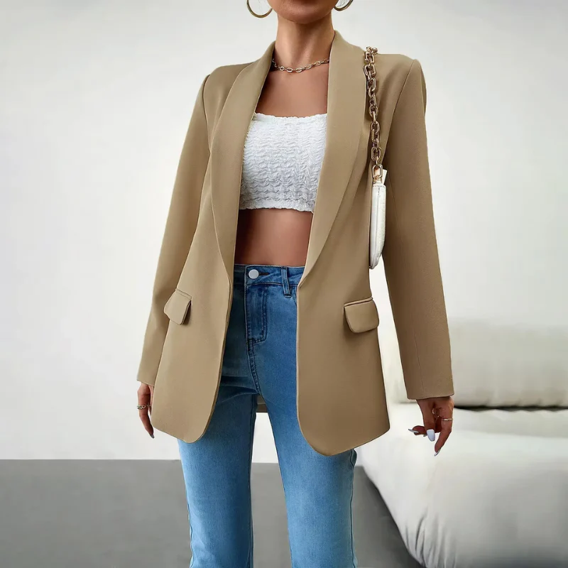 Lucy – Long Sleeve Button-Down Shirt Collar Blazer - Image 10