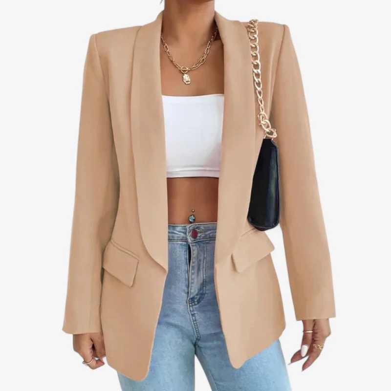 Lucy – Long Sleeve Button-Down Shirt Collar Blazer - Image 5