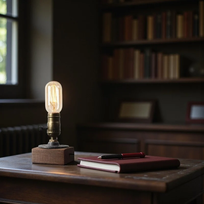 LumaClassic – Table lamp with an antique finish and a sturdy base - Image 3