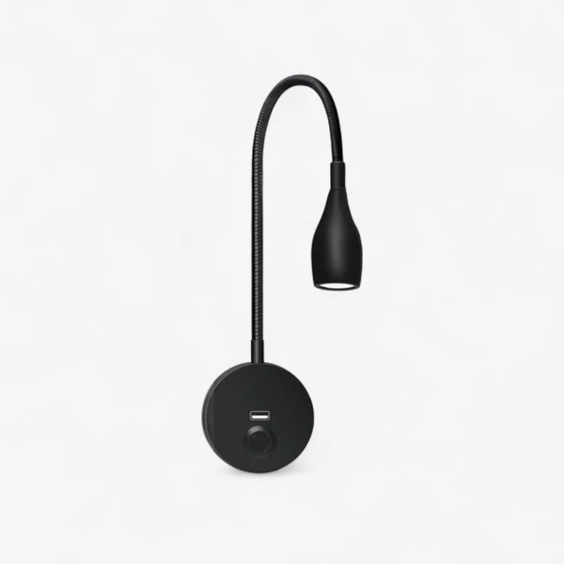 LumaFlex – LED Wall Lamp with Adjustable Neck and Button Control