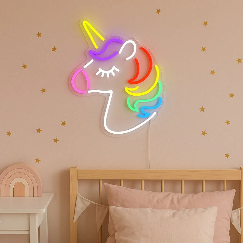 LumiHorn – Unicorn neon wall lamp multicolor - Image 2