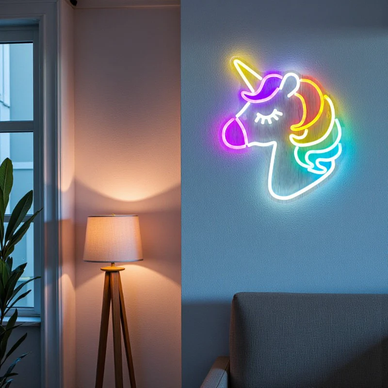 LumiHorn – Unicorn neon wall lamp multicolor - Image 4