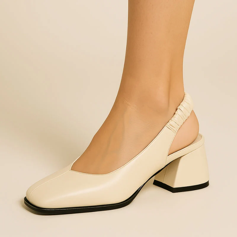 Luna – Block Heel + Square Toe Sandals - Image 4